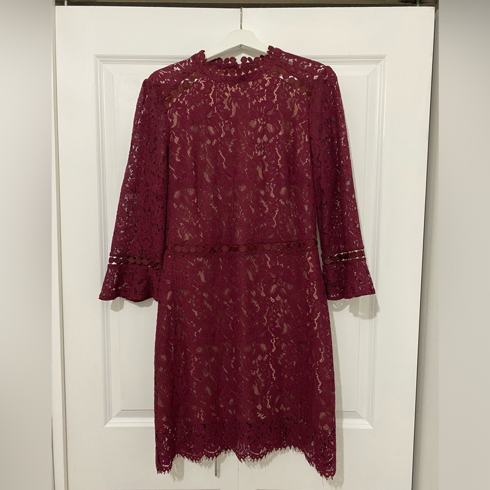 OASIS Burgandy Lace Dress